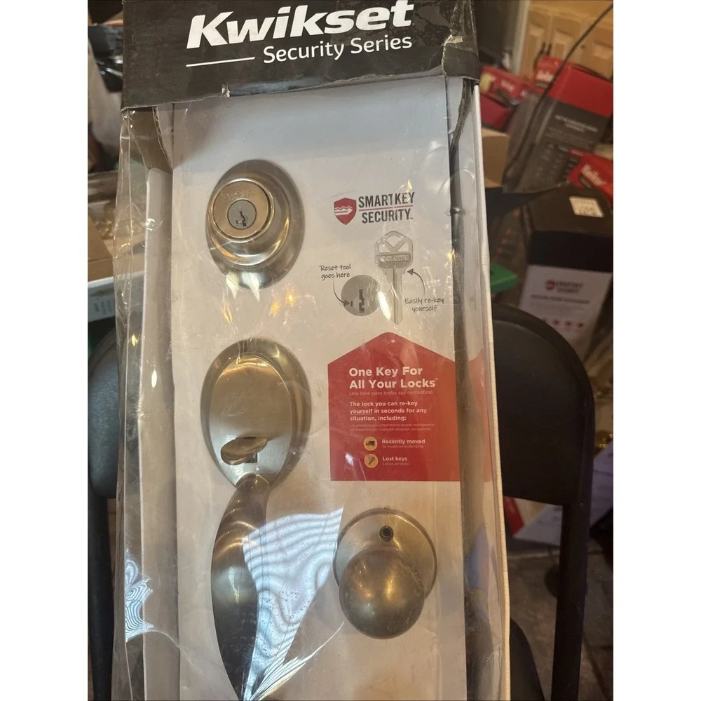 Kwikset Dakota Satin Nickel Exterior Handleset with Deadbolt‎